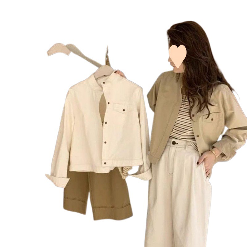 Canvas Jacket Unisex  |  Womens Outerwear Clothing Oatmeal melange