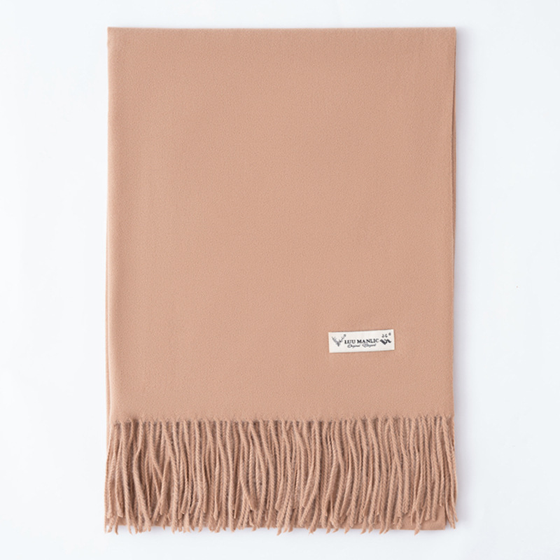 Cashmere Fringe Scarf – Narrow  |  Womens Scarves Scarves Dark camel