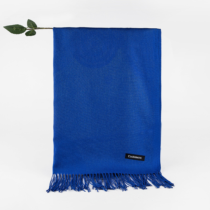 Fringe Wool Scarf – Skinny  |  Womens Scarves Scarves Royal blue