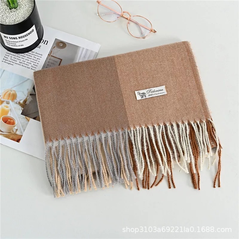 Fringed Scarf Logo  |  Womens Scarves Scarves beige