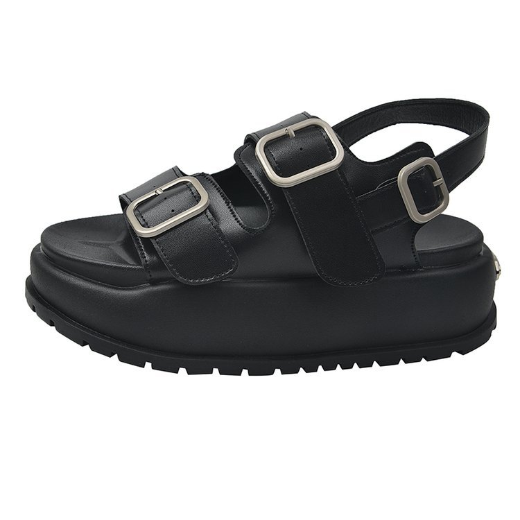 Leather Buckle Sandal  |  Womens Shoes Shoes Black