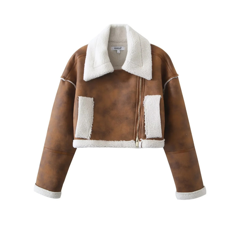 Leather Shearling Jacket  |  Womens Outerwear Clothing brown