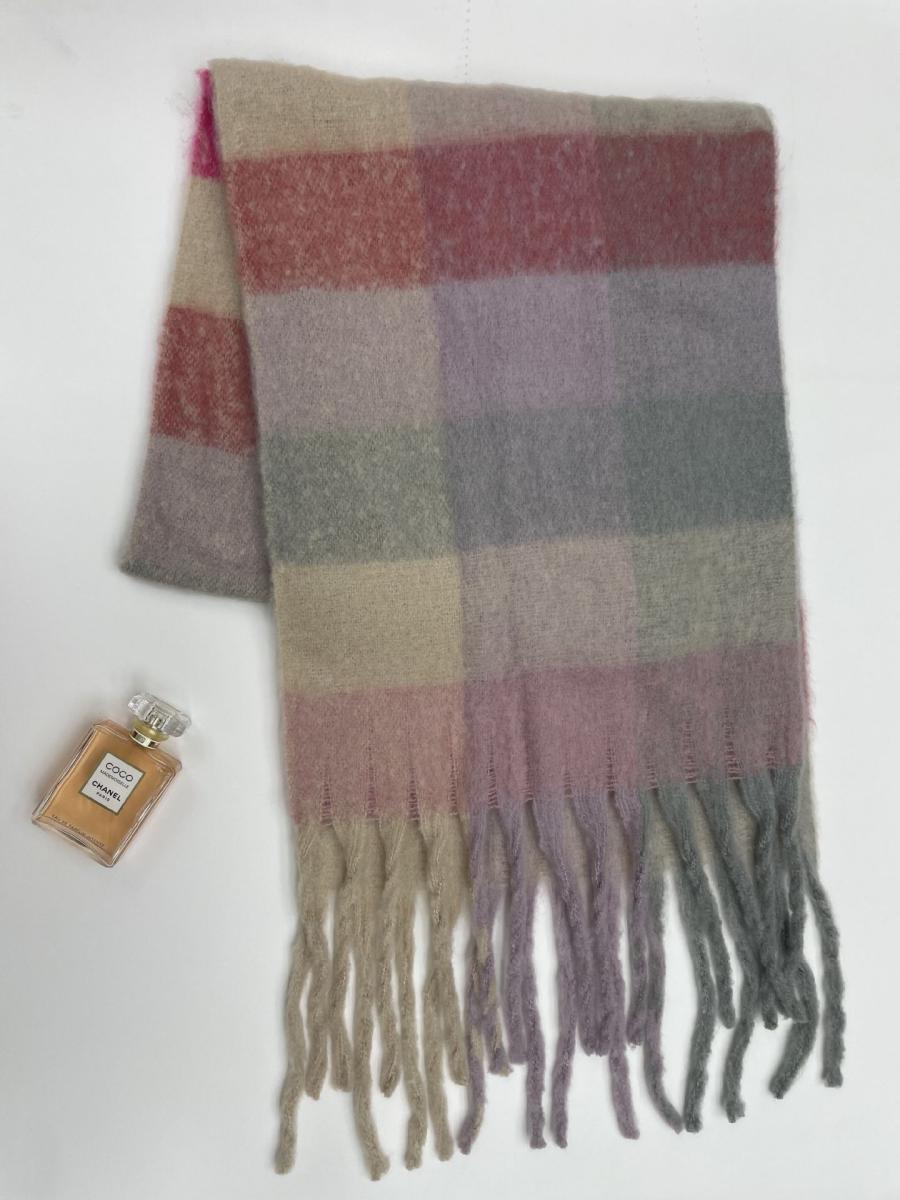 Mohair Checked Scarf  |  Womens Scarves Scarves Fuchsia