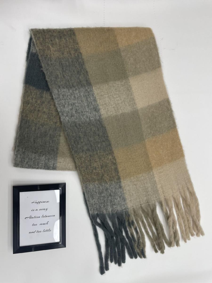 Mohair Checked Scarf  |  Womens Scarves Scarves Black