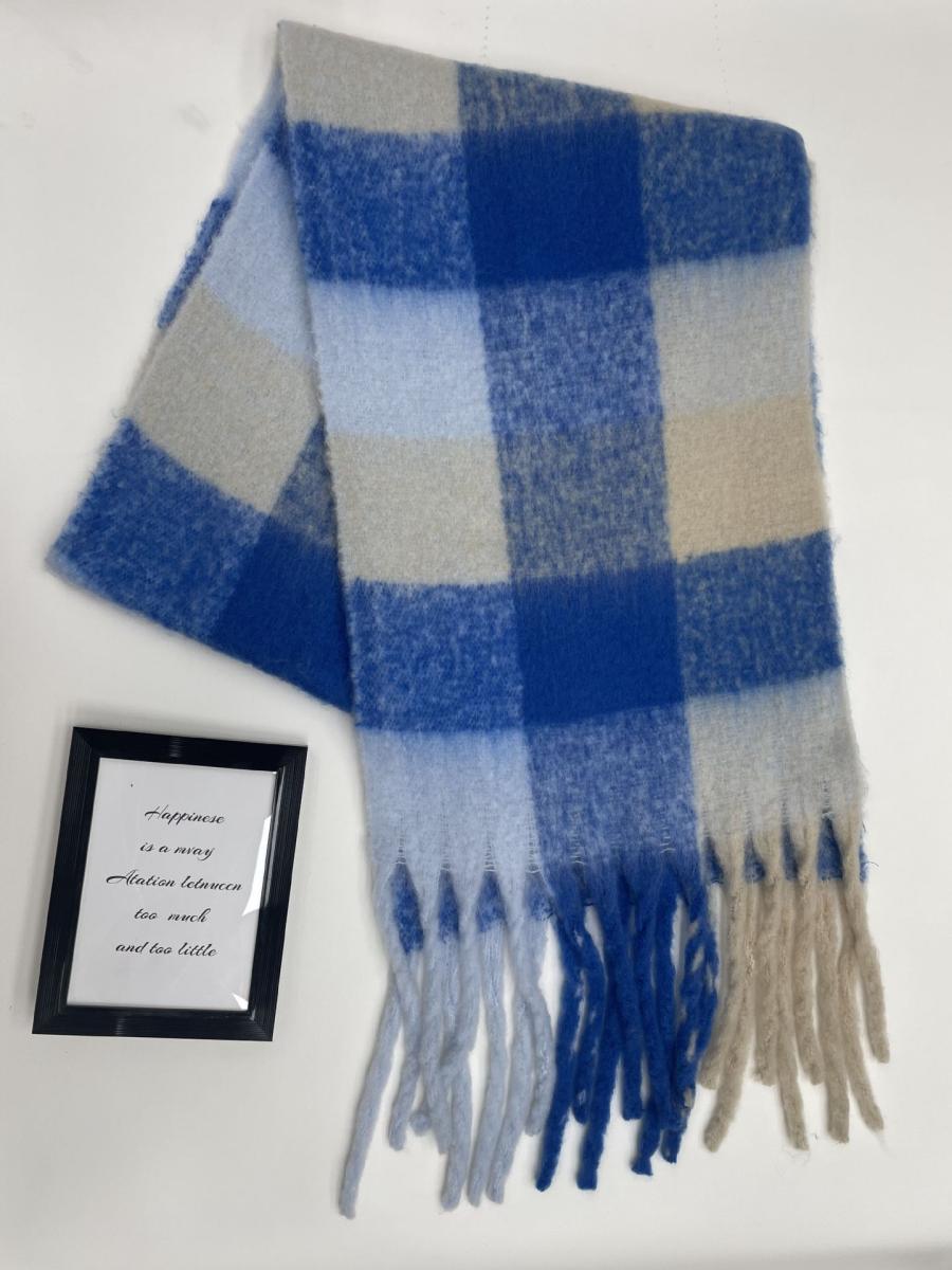 Mohair Checked Scarf  |  Womens Scarves Scarves grey