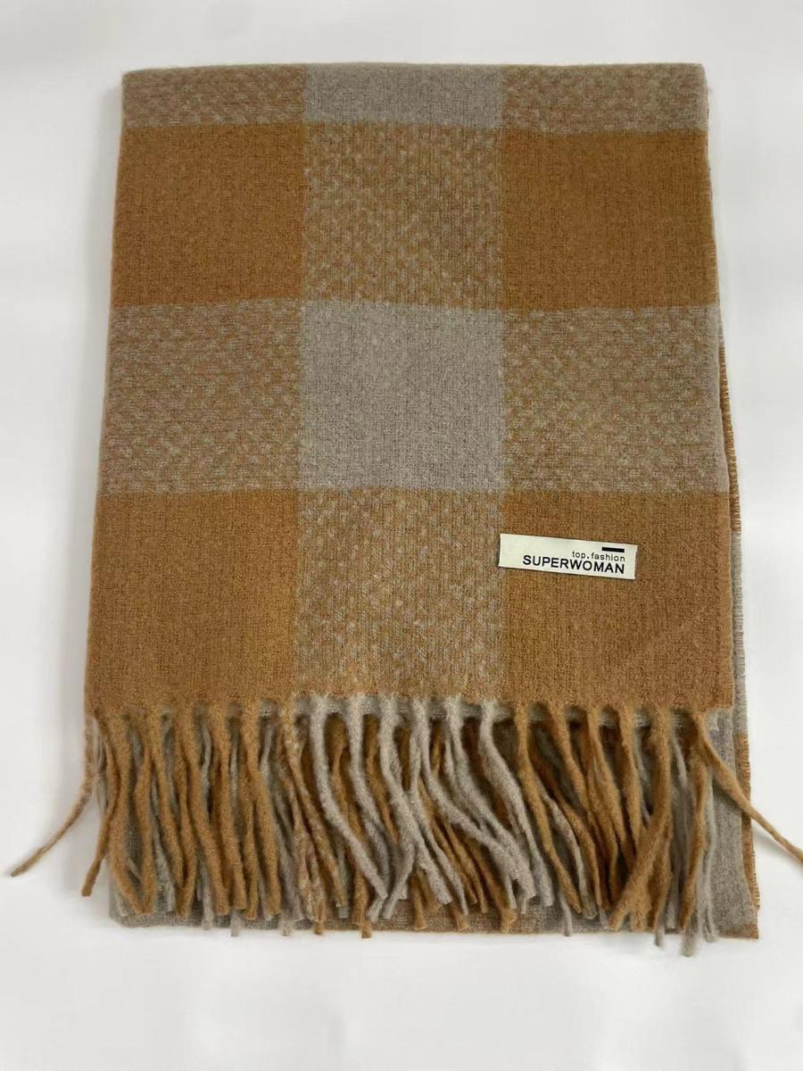 Mohair Checked Scarf  |  Womens Scarves Scarves beige