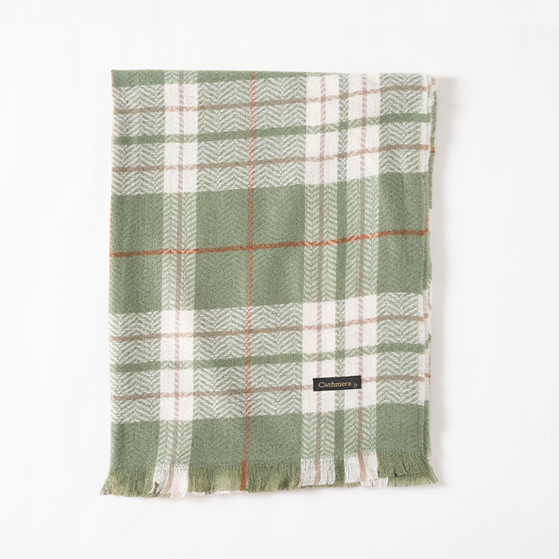 Plaid Fringe Scarf  |  Womens Scarves Scarves Green