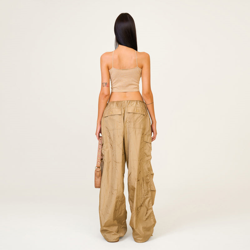 Relaxed Fit Printed Trousers  |  Womens Trousers Clothing Oat beige