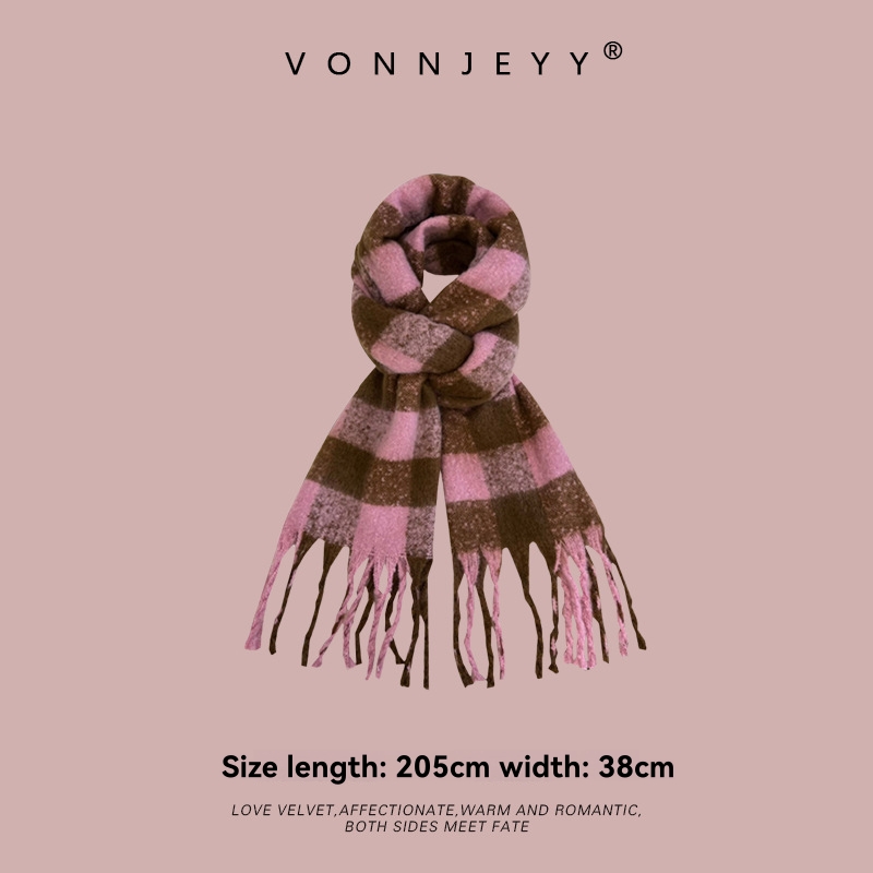 Stripe Alpaca Scarf – Narrow  |  Womens Scarves Scarves Bright pink