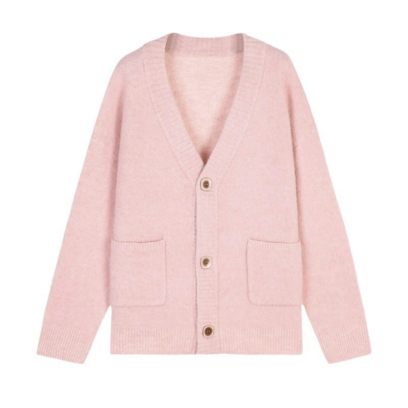 Wool Mohair Cardigan  |  Womens Knitwear Clothing Faded pink